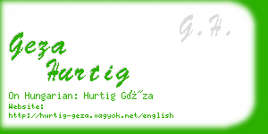 geza hurtig business card